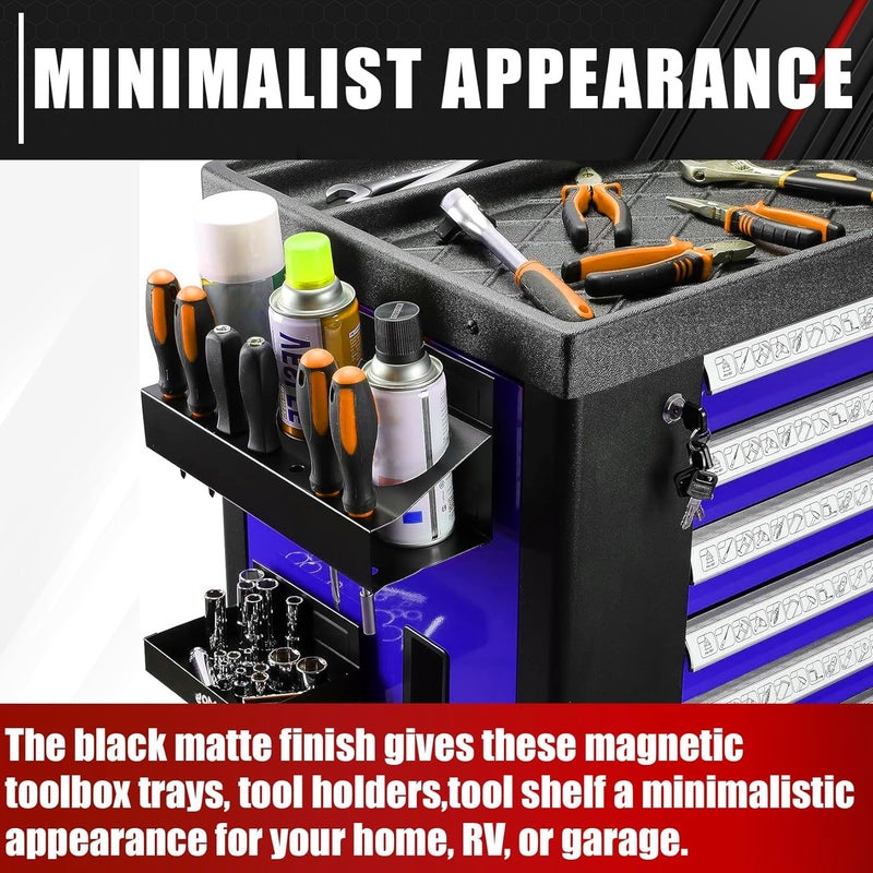 ct 4-Piece Magnetic Toolbox Shelf, Tray and Holder Set, Magnetic Toolbox Tray Set, Tool Box for Cabinet Side Shelf Storage Van Workshop, Tool Organization and Storage - Image 5